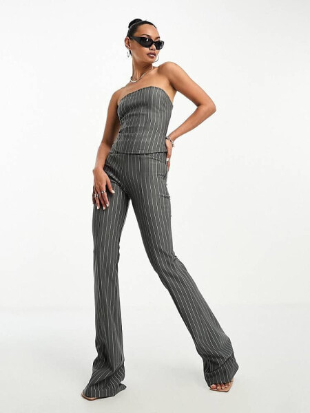 ASOS DESIGN co-ord straight leg trouser in pinstripe