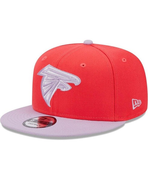 Бейсболка New Era мужская двухцветная красная, лавандовая Atlanta Falcons Two-Tone Color Pack 9FIFTY Snapback Hat