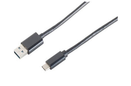 ShiverPeaks BS14-10005, 1 m, USB A, USB C, Male/Male, Black
