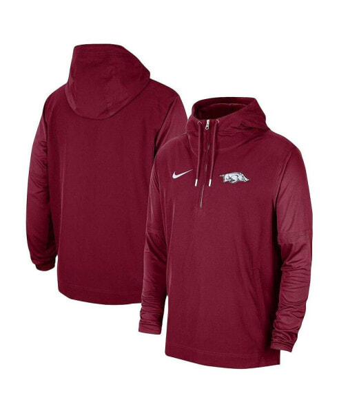 Куртка с капюшоном Nike для мужчин Cardinal Arkansas Razorbacks 2023 Coach Half-Zip
