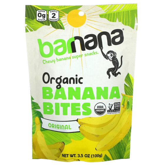 Barnana, Органические банановые кусочки, оригинальные, 100 г (3,5 унции)
