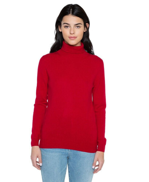 Women's 100% Pure Cashmere Long Sleeve Turtleneck Pullover Sweater