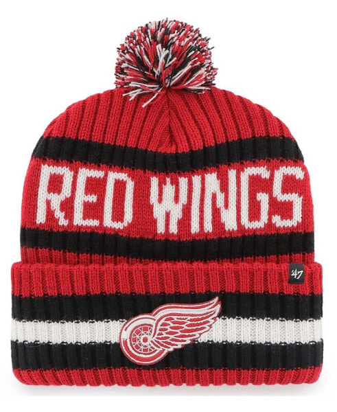 Men's Red Detroit Red Wings Bering Cuffed Knit Hat with Pom