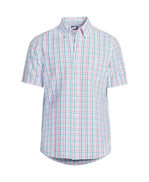 Men's Traditional Fit Short Sleeve Seersucker Shirt