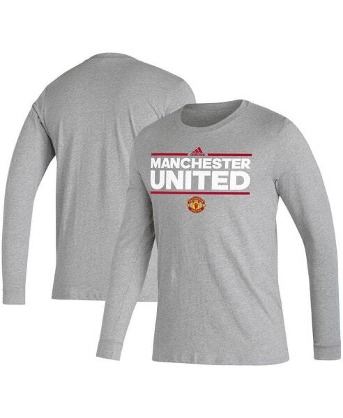 Men's Heather Gray Manchester United Dassler Long Sleeve T-shirt