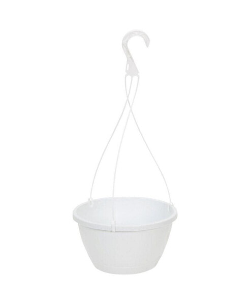 HSI10008A10 Euro Swirl Hanging Basket, White, 10-Inch