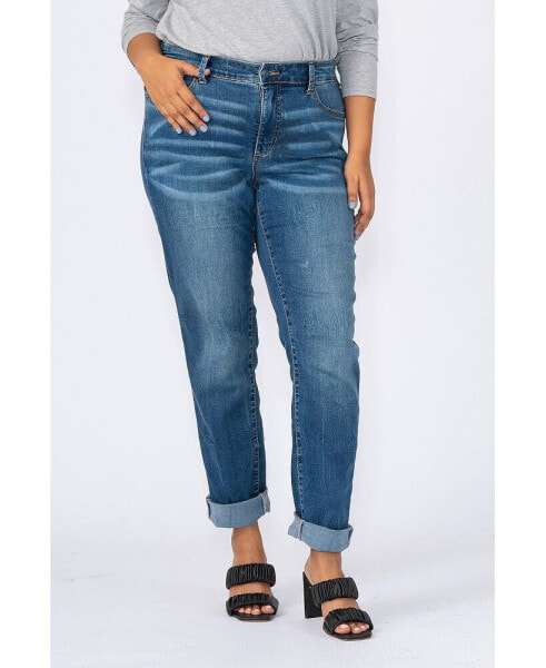 Plus Size High Rise Boyfriend Jeans