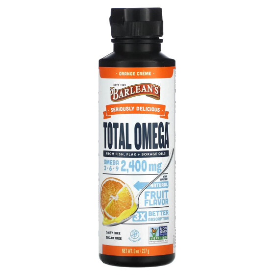 Seriously Delicious, Total Omega, Orange Creme, 2,400 mg, 8 oz (227 g)