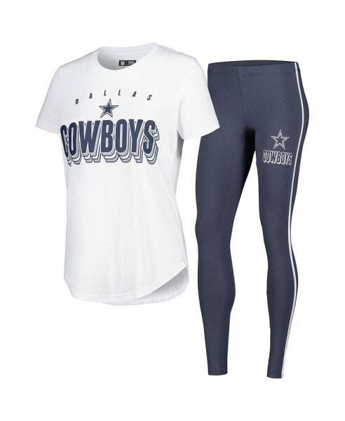 Women's White, Charcoal Dallas Cowboys Sonata T-shirt and Leggings Set