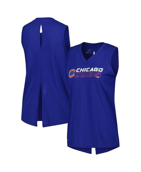 Women's Royal Chicago Cubs Paisley Chase V-Neck Tank Top