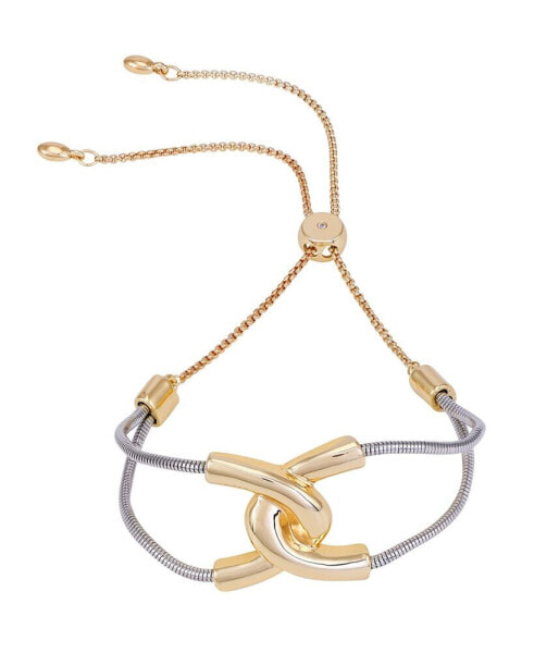 Two-Tone Hooked Link Slider Bracelet