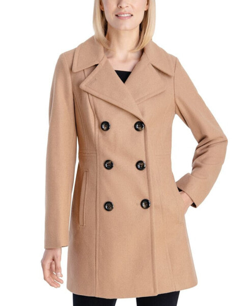 Women's Double-Breasted Wool Blend Peacoat, Created for Macy's