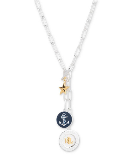 Sterling Silver & 18k Gold-Plated Vermeil Nautical Logo Charm 17" Lariat Necklace