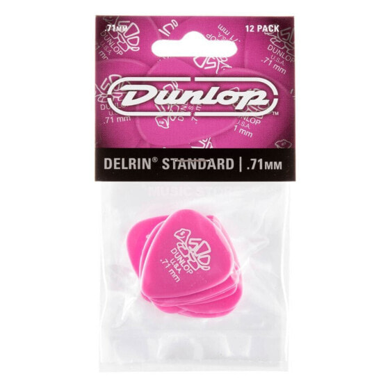 Dunlop Delrin Plectrum 0.71mm Pack Of 12,Pink,Picks