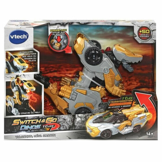 Фигурка Vtech Transformer Car Switch & Go Dinos Vulcanion Mega Dragon (Меняющийся автомобиль - Вулканион и Мега Дракон)