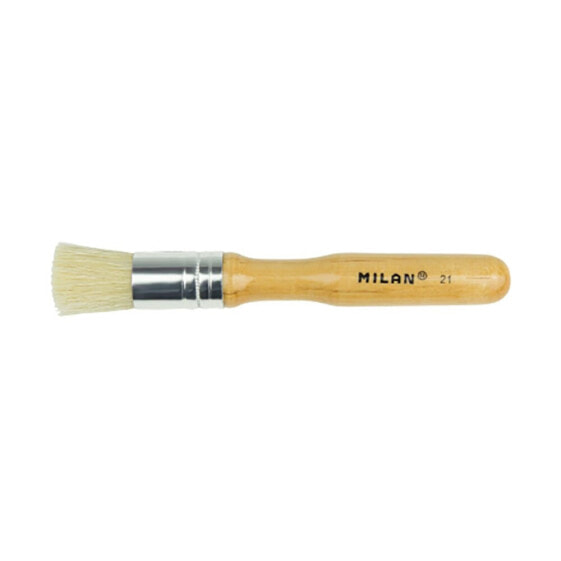 MILAN Polybag 3 Thick Short Bristle Paintbrushes For Stencilling Series 21