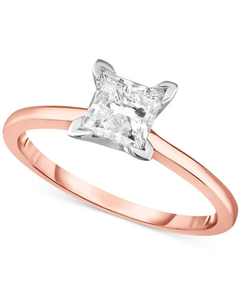 Diamond (1 ct. t.w.) Princess Engagement Ring in 14k White, Yellow or Rose Gold