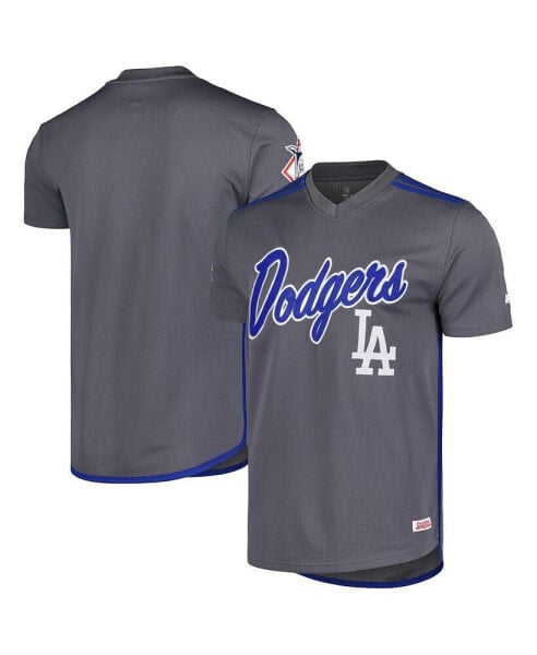 Men's Charcoal Los Angeles Dodgers Team V-Neck Jersey