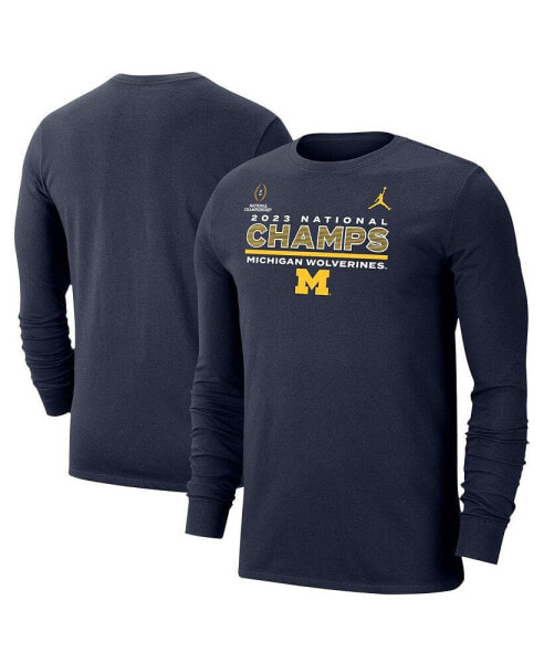 Men's Navy Michigan Wolverines College Football Playoff 2023 National Champions Performance Long Sleeve T-shirt