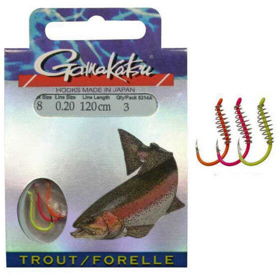 GAMAKATSU Booklet Trout Multi C+Spl Tied Hook 0.220 mm