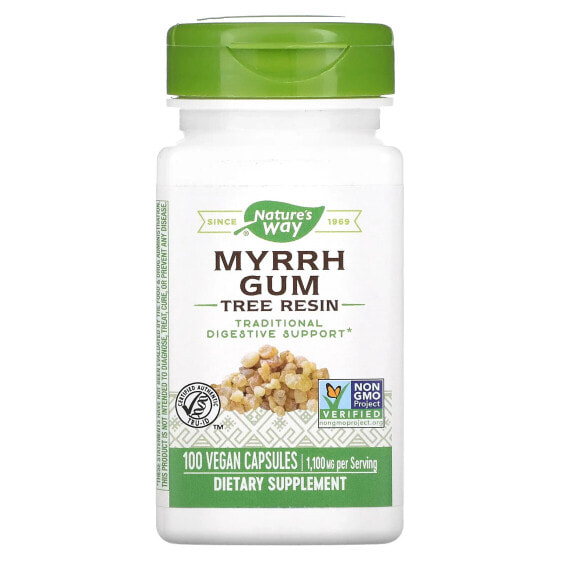 Nature's Way, Myrrh Gum, смола дерева, 550 мг, 100 веганских капсул