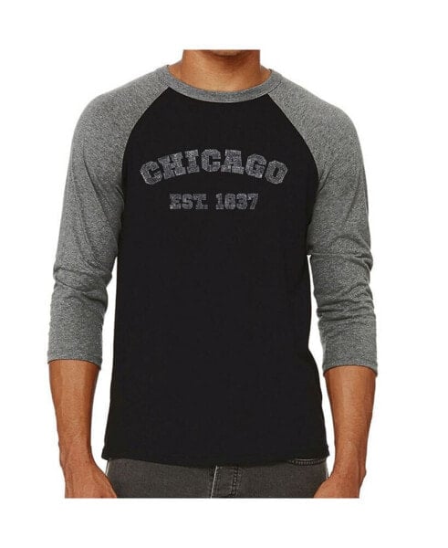 Chicago 1837 Men's Raglan Word Art T-shirt
