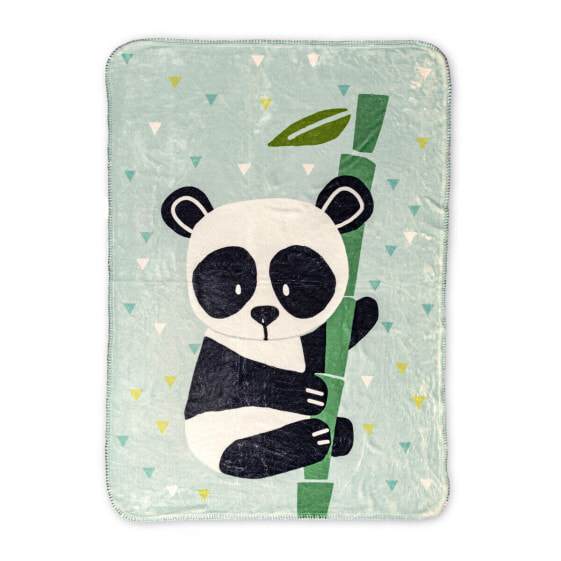 Одеяло HappyFriday Moshi Moshi Panda Garden Blue Разноцветный Микрофибра 110 x 140 cm