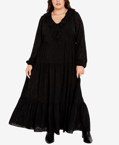 Plus Size Desired Ruffle Maxi Dress