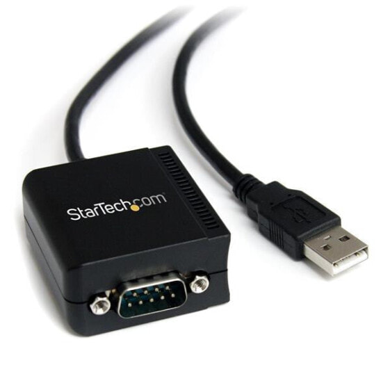 StarTech.com 1 Port FTDI USB to Serial RS232 Adapter Cable with COM Retention - DB-9 - USB 2.0 A - 0.2 m - Black