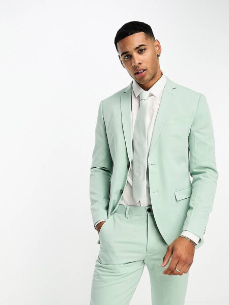 Jack & Jones Premium slim fit suit jacket in pastel blue 
