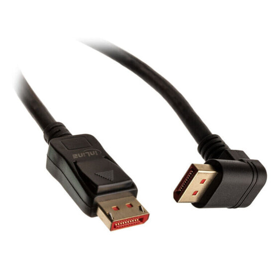 InLine 8K (UHD-2) DisplayPort Kabel, nach unten gewinkelt, schwarz - 1m