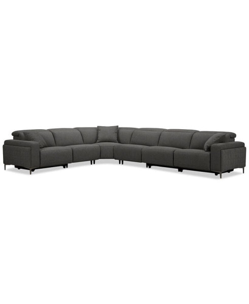 CLOSEOUT! Adney 161" 6-Pc. Zero Gravity Fabric Sectional with 3 Power Recliners, Created for Macy's