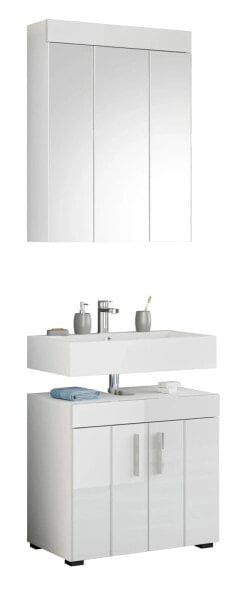 Комплект мебели для ванной The Kuup Badkombination Hochglanzfronten Weiß