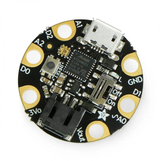 M0 GEMMA - miniature platform with a 3.3 V microcontroller ATSAMD21E18 - Adafruit 3501