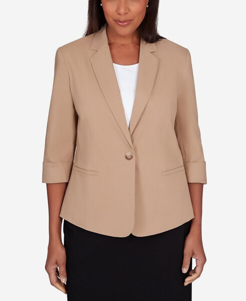 Petite Classic Fit Single Button Blazer