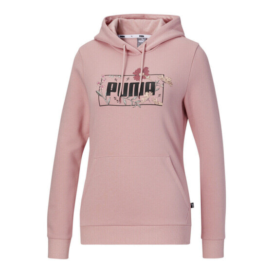 Puma Ess Pressed Flowers Logo Pullover Hoodie Womens Size S Casual Outerwear 67