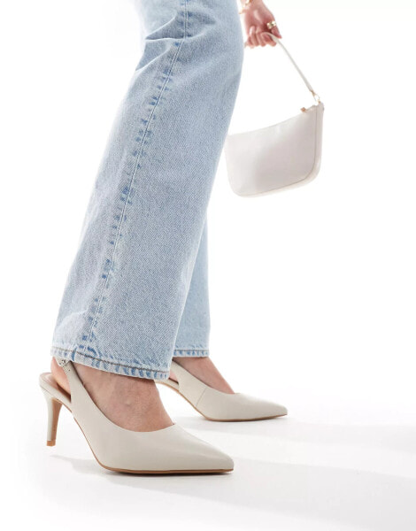 New Look slingback cout shoe in off white