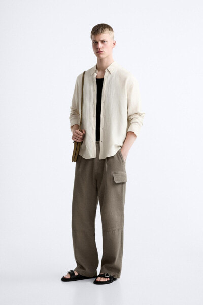 Viscose/linen blend shirt