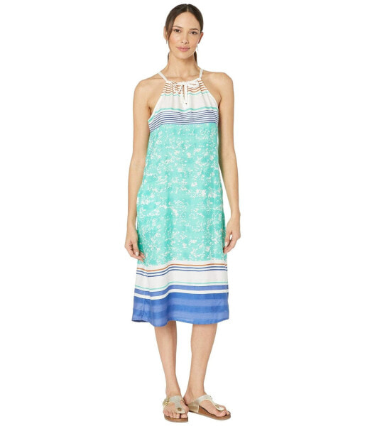 prAna 292432 Parisol Midi Dress Aqua Canopy Size XS (Women's 0-2)