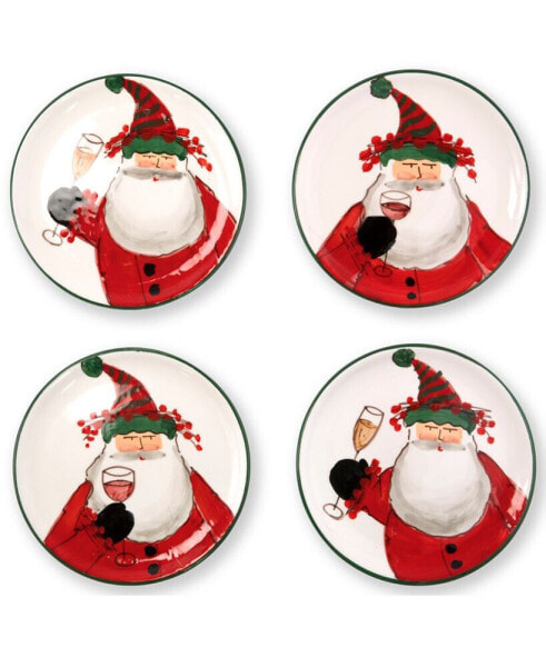 Old St. Nick Cocktail Plates, Set of 4