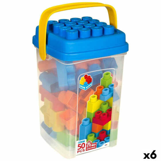 Конструктор COLOR BLOCK Construction set Color Block Basic Bucket 50 Pieces 6 Units.