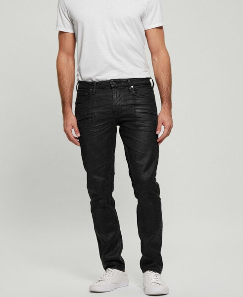 Джинсы Guess для мужчин Coated Denim Slim Tapered Zip