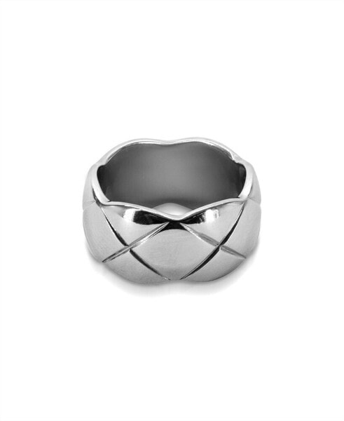 Nneoma 1/2" Ring in White Gold- Plated Brass
