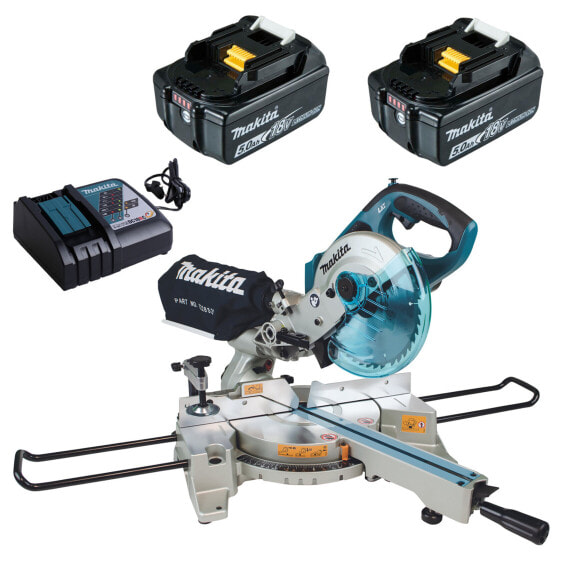 Makita Akku-Kapp- und Gehrungssäge 18V DLS713RTE mit 2x 5,0 Akkus + Lader DC18RC