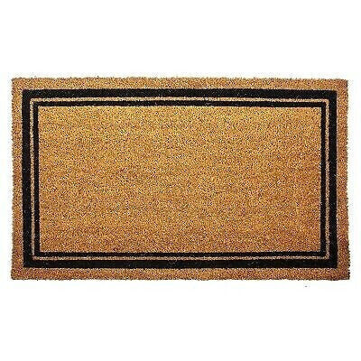 1'5" x 2'5" Indoor/Outdoor Coir Doormat with Border Natural/Black - Entryways