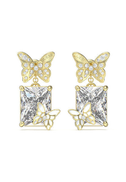 Chrysalis gold-plated butterfly earrings JUBE04089JWYGT/U