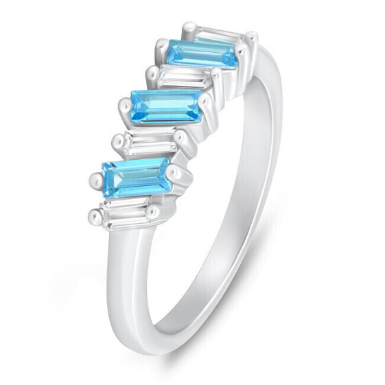 Charming silver ring with zircons RI101W