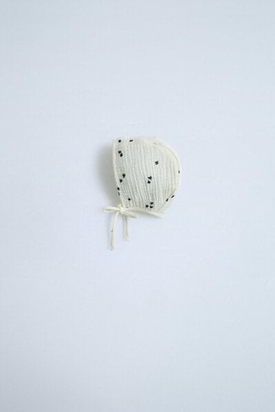 BIRD PRINT CREPE BONNET