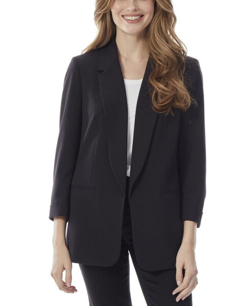 Women's Notched Collar Jacket with Rolled Sleeves