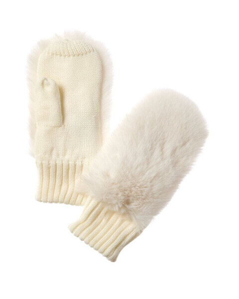 Surell Accessories Mittens Women's White